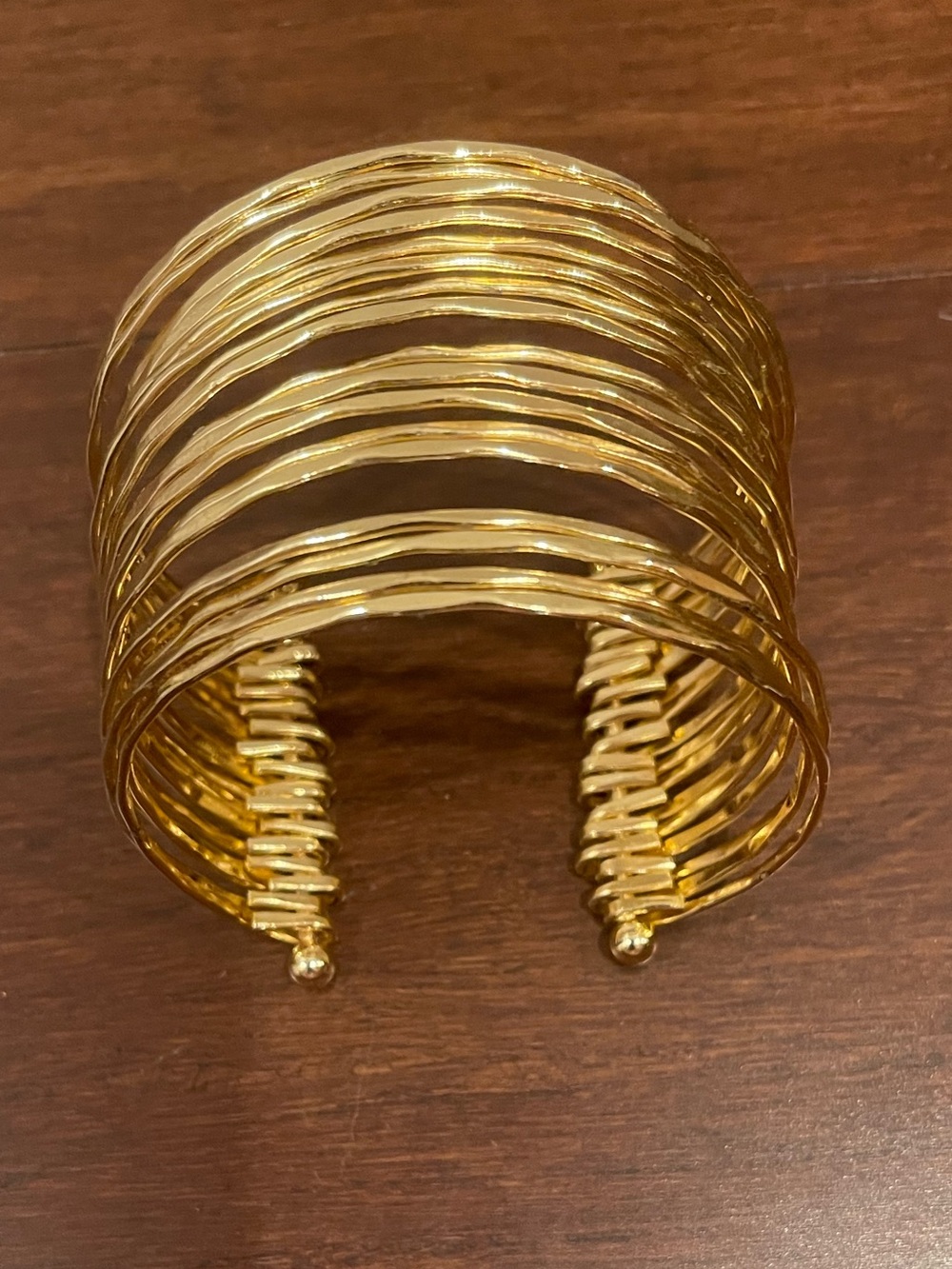 Gold colored cuff bracelet